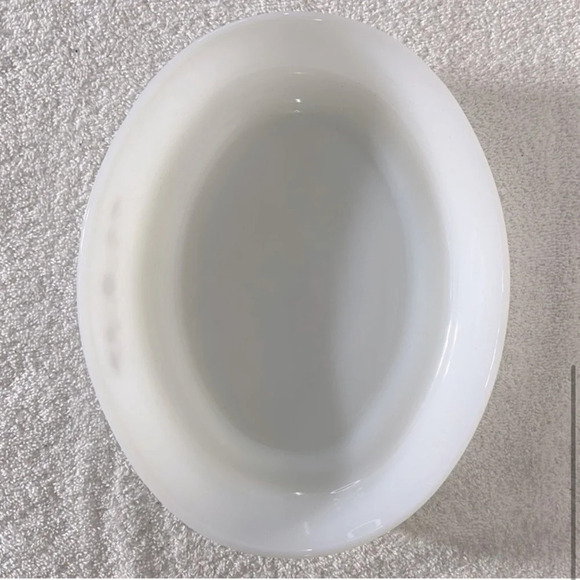 Vintage  Dynaware Pyr-O-Rey Brown Daisy Shallow Oval Milk Glass Casserole Dish - Picture 5 of 10